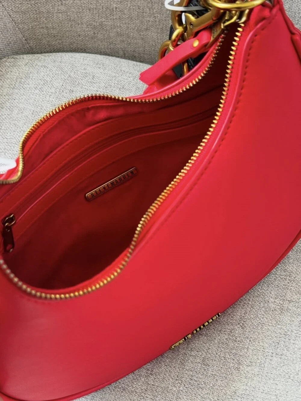 Steve Madden Red Crescent Shoulder Handbag
